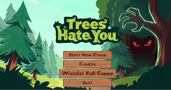 Title screen of Trees Hate You
